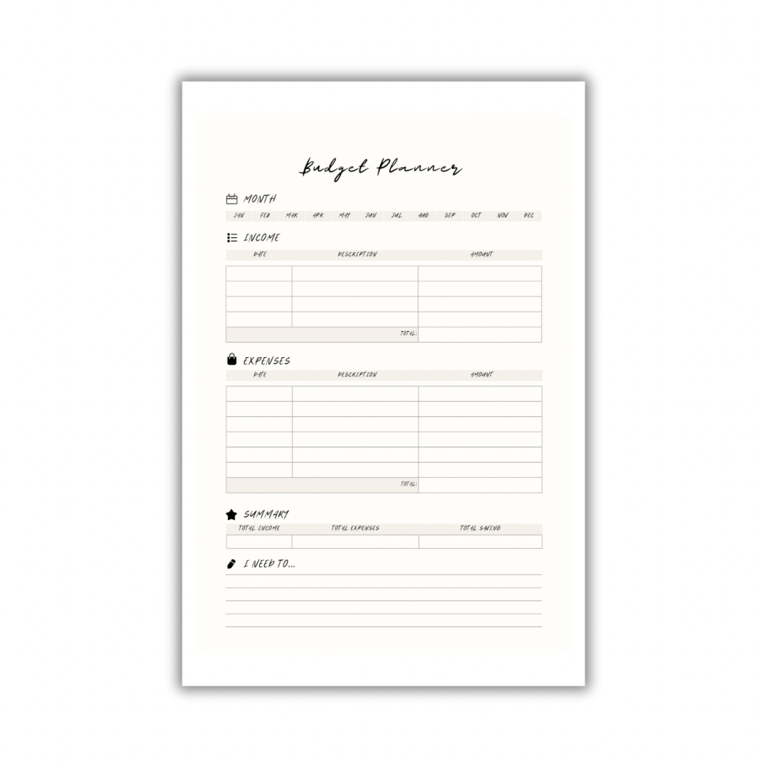 Money Magnet Monthly Planner